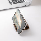 Compact Black Walnut Phone Stand - Flexible Clip Holder