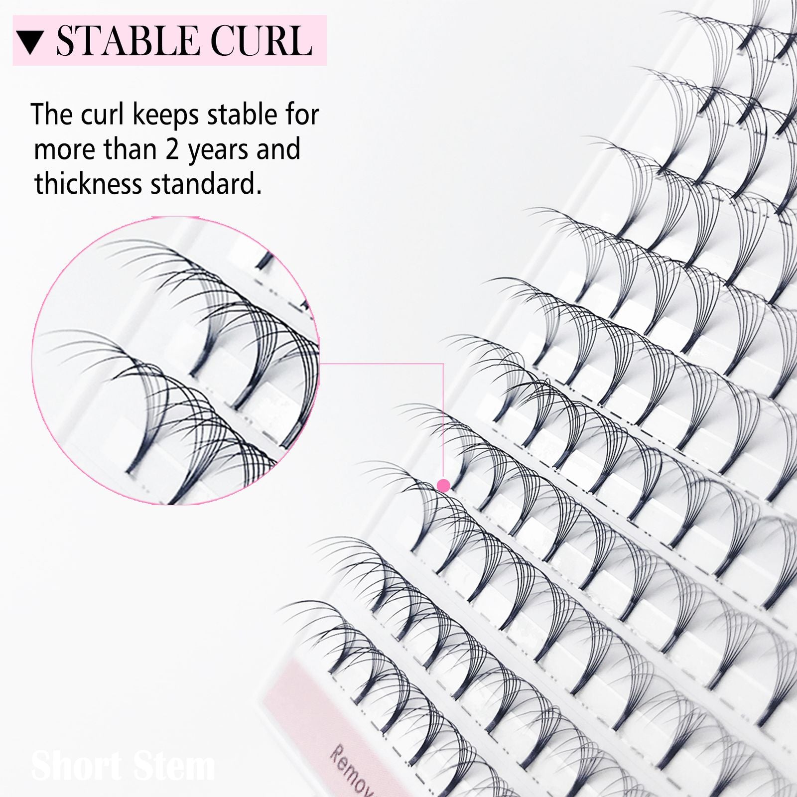 Premade Volume Fans Short Stem Russian Eyelash Extensions