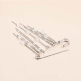 Fashion Metal Heart Tassel Brooch with Pearl and Star Details