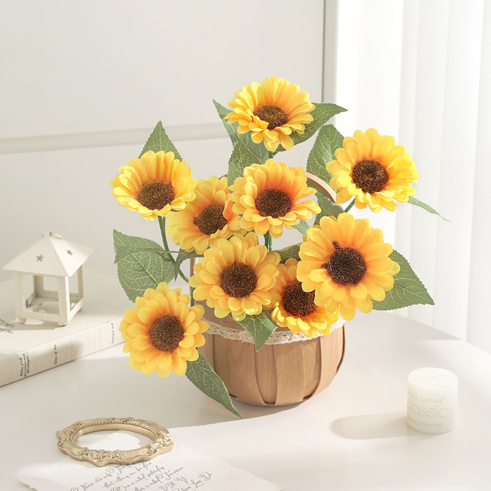 Sunflower Artificial Flower Bouquet for Home and Wedding Decor