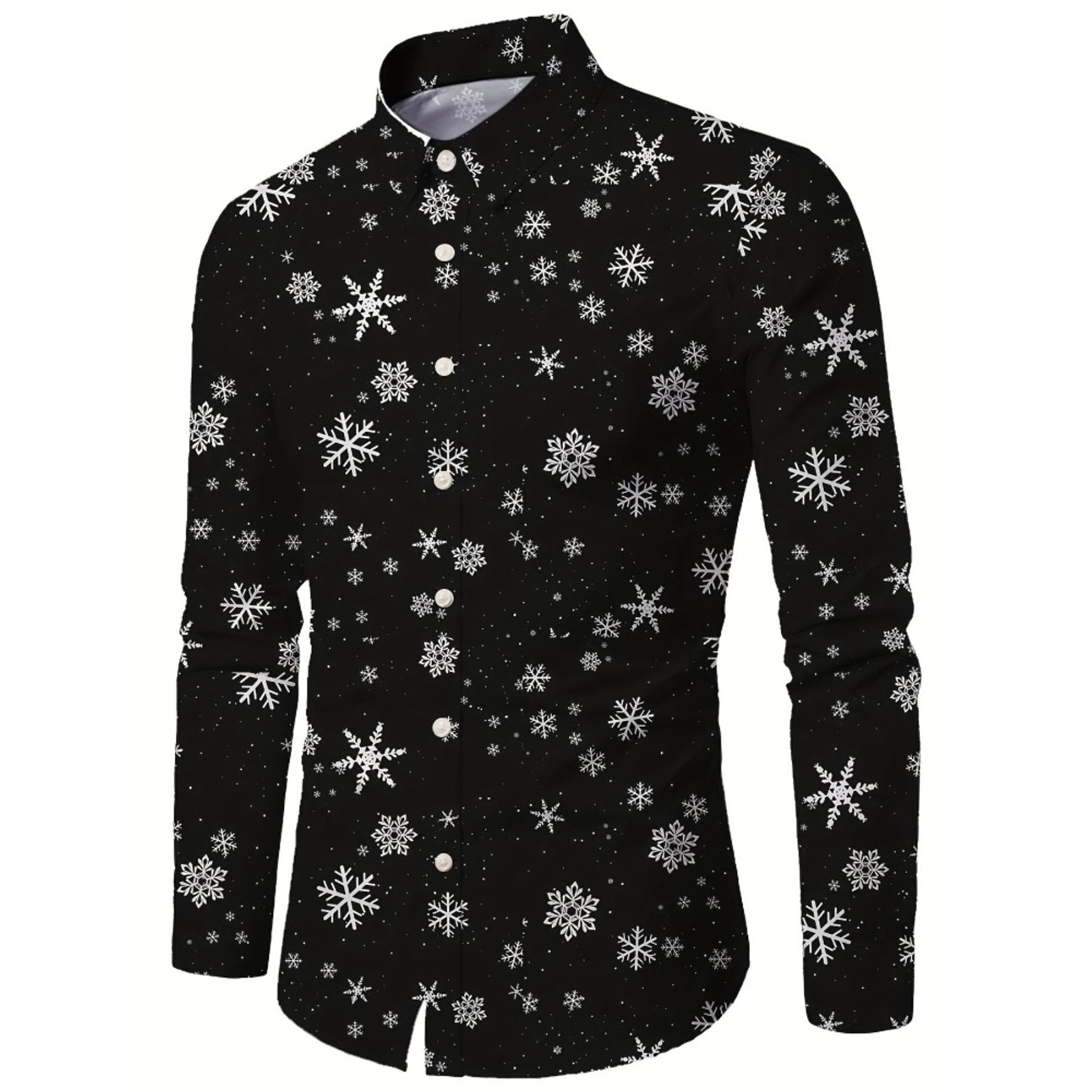 Men's Christmas Elk Graphic Print Long Sleeve Shirt