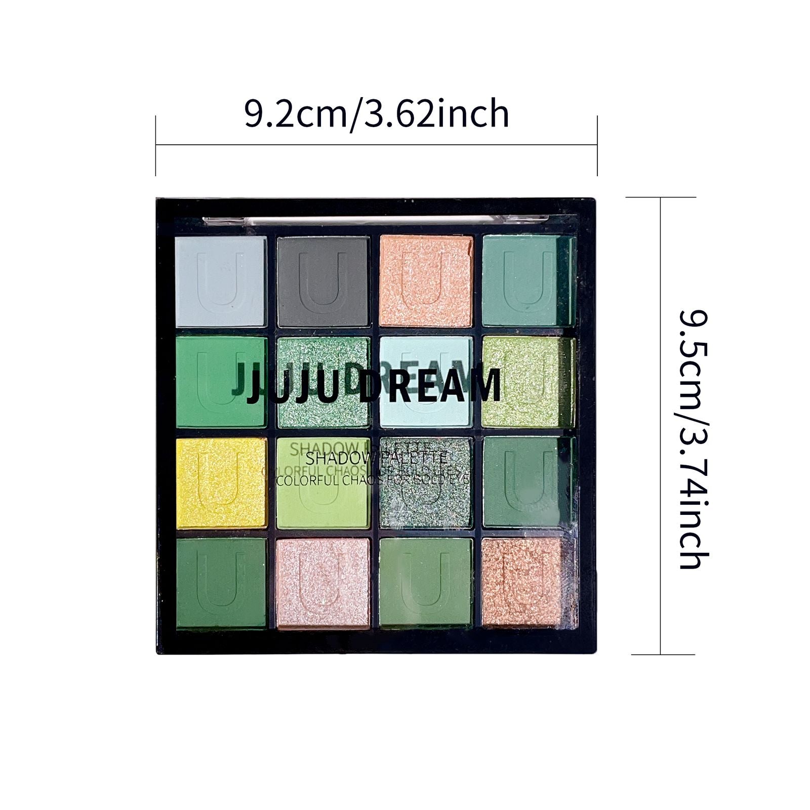 16-Color Red Eyeshadow Palette with Glitter and Matte Shades