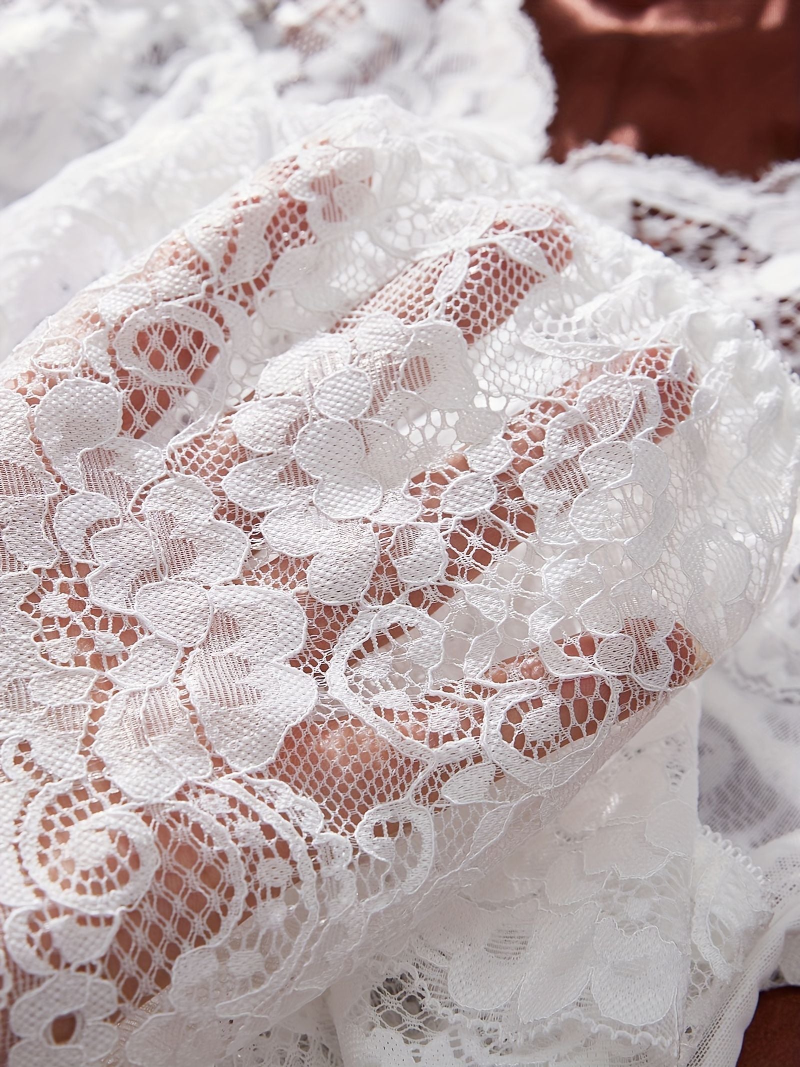 Sexy Lace and Mesh Ruffle Babydoll Dress