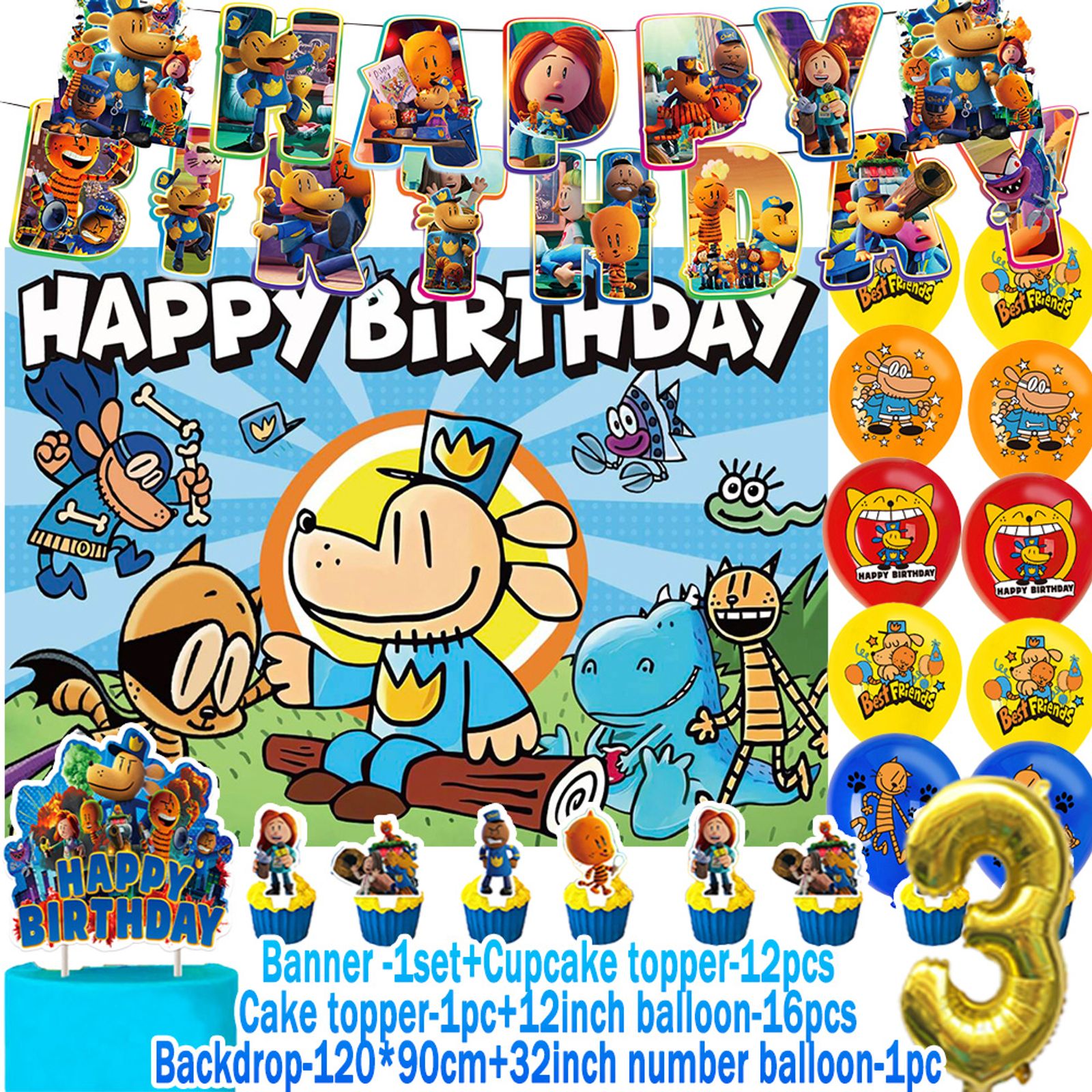 Blue Dogs Kids Birthday Party Supplies Decoration
