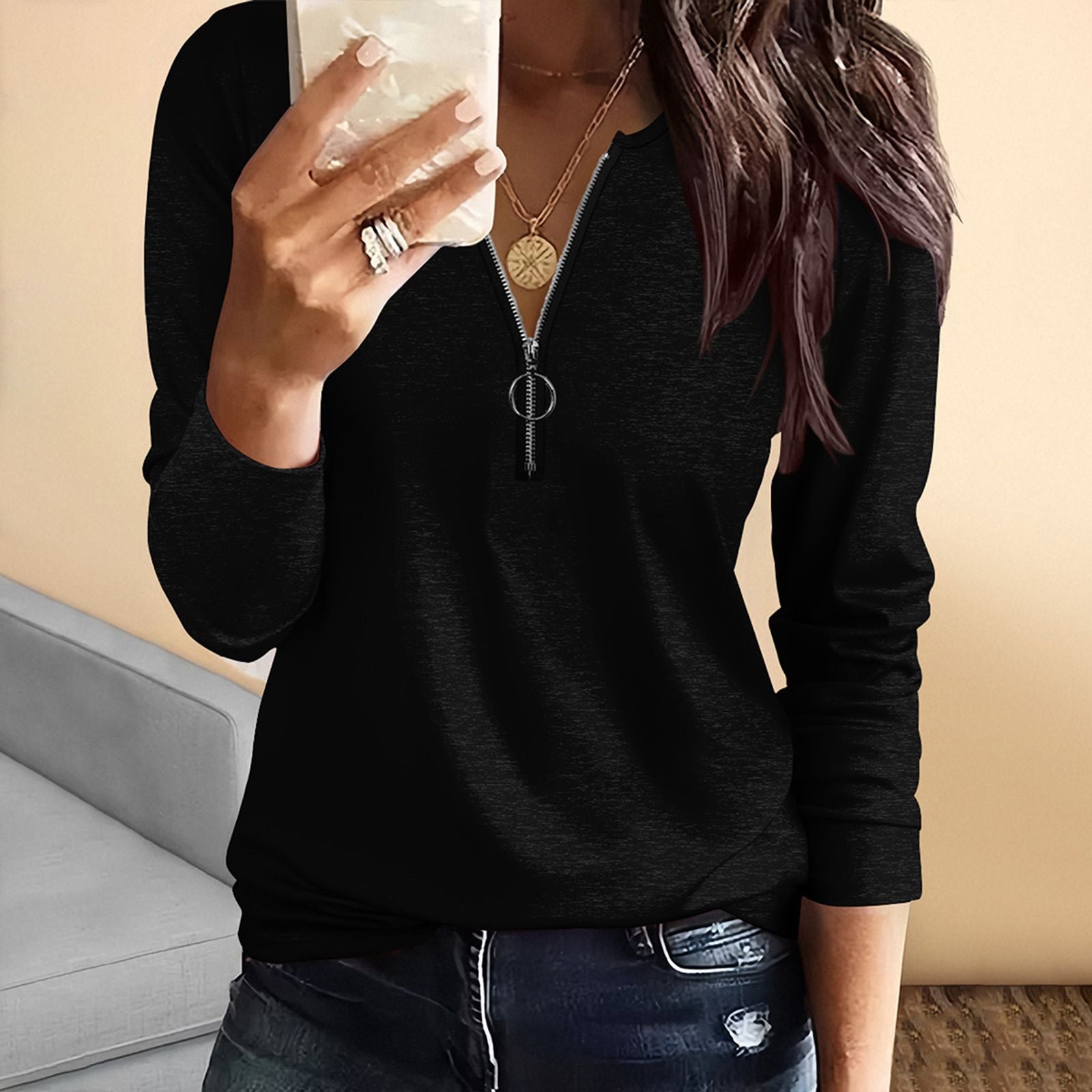 Summer Women's Casual Long-Sleeved Printed T-Shirt