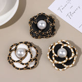 Korean Fashion Camellia Pearl Brooch for Women