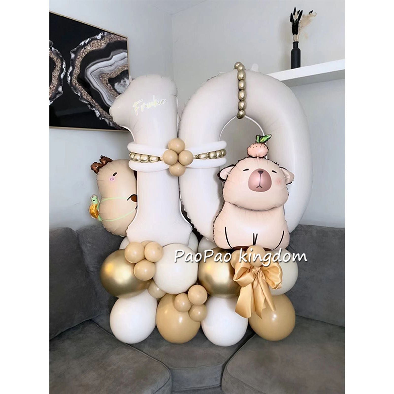 Cartoon Capybara Foil Balloon for Kids' Parties