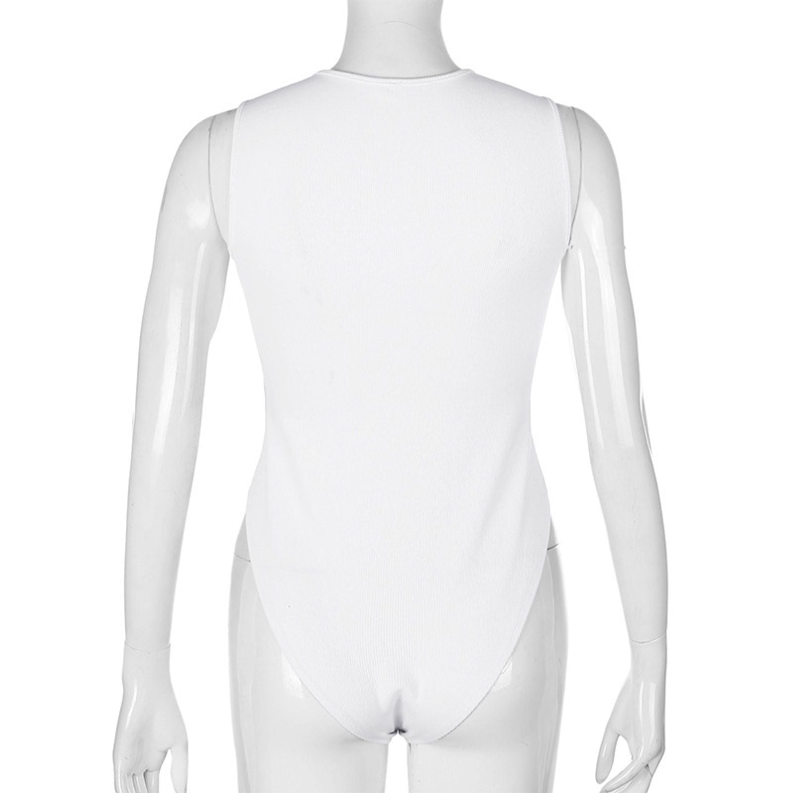 Zipper Bodysuit for Women - Sexy Sleeveless Summer Jumpsuit