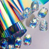 Holographic Chrome Silver Nail Art Foil Transfer Stickers