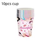 Makeup Birthday Disposable Tableware for Spa Parties