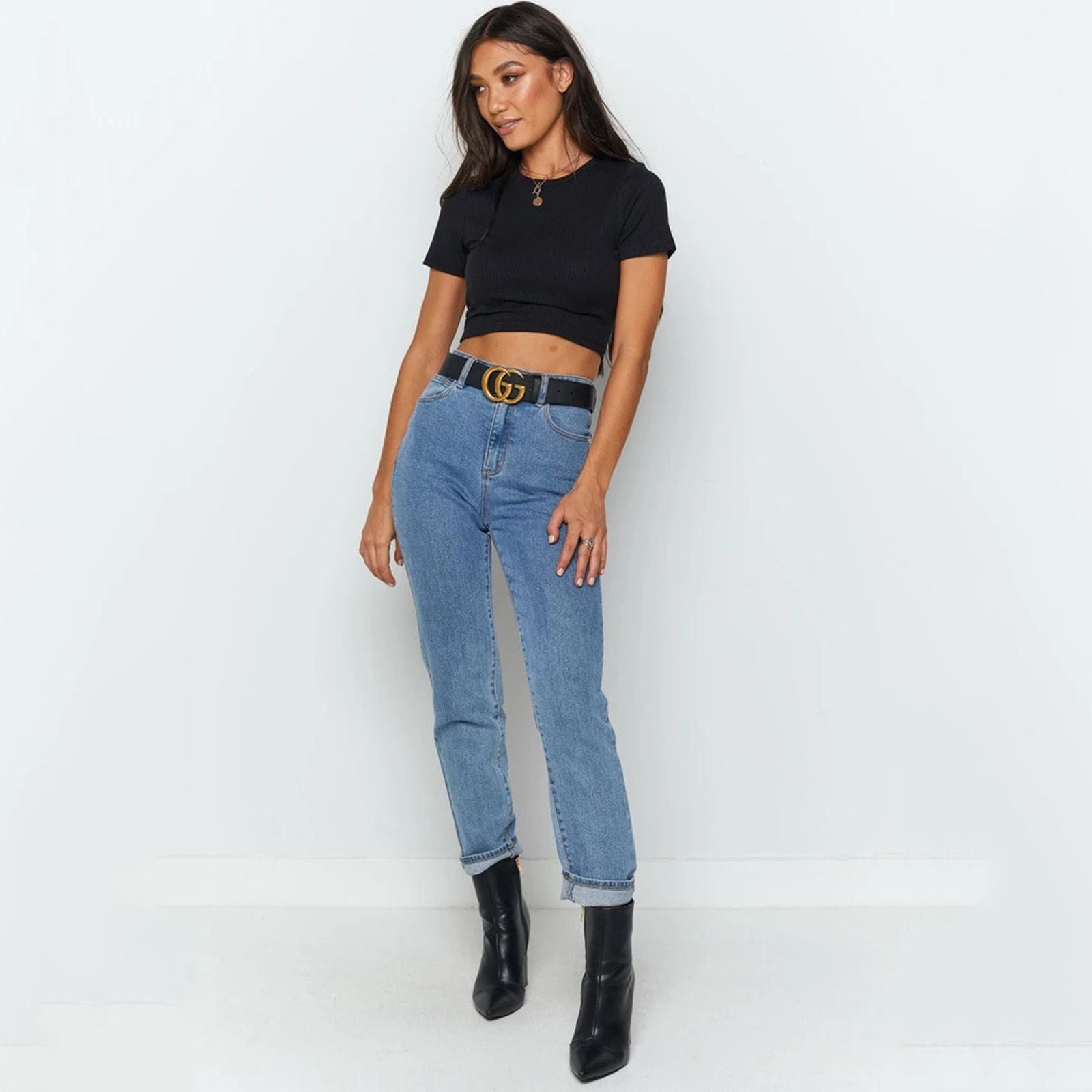 O Neck Knit Crop Top for Women - Casual Summer Style