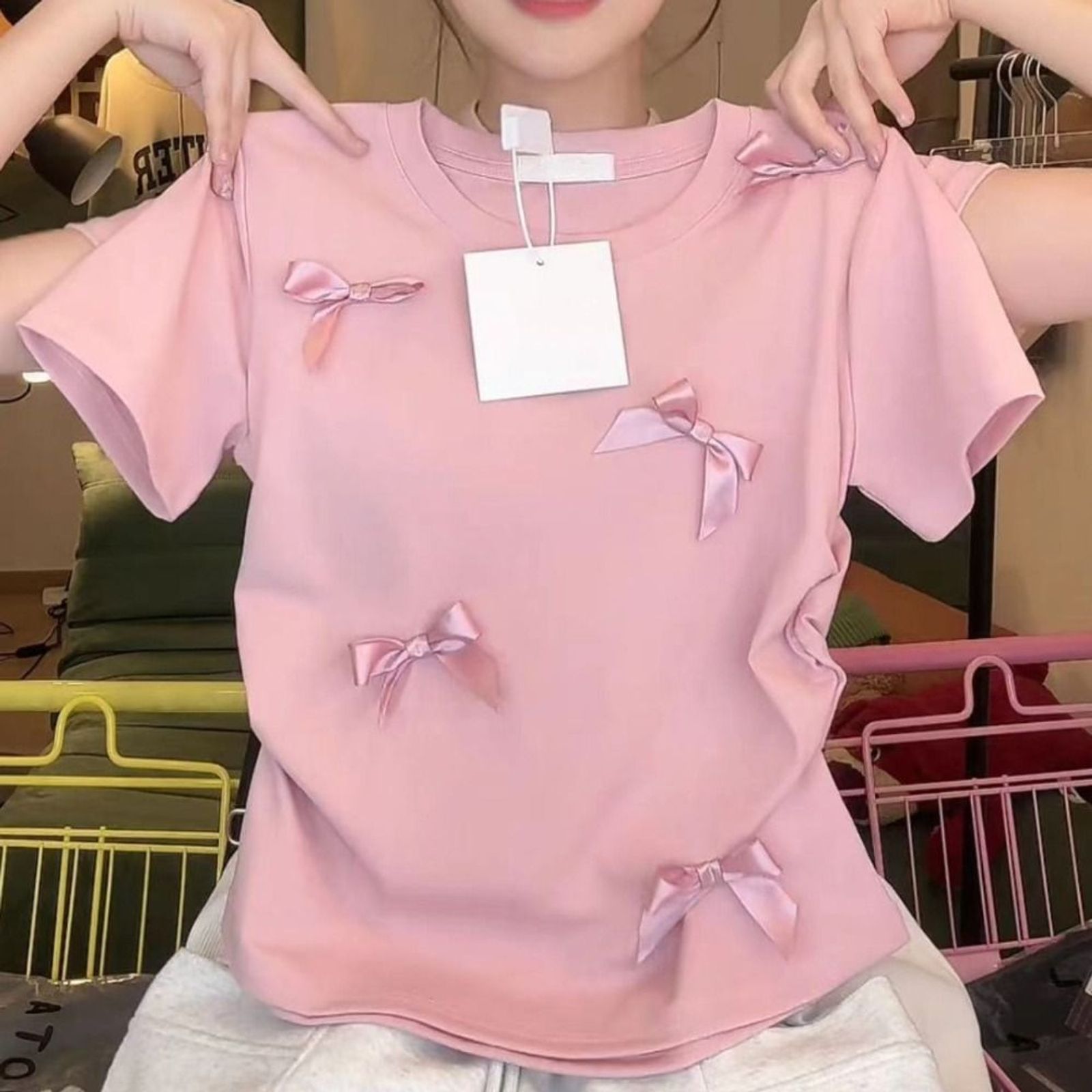 Elegant Ballet Bowknot T-Shirt for Women