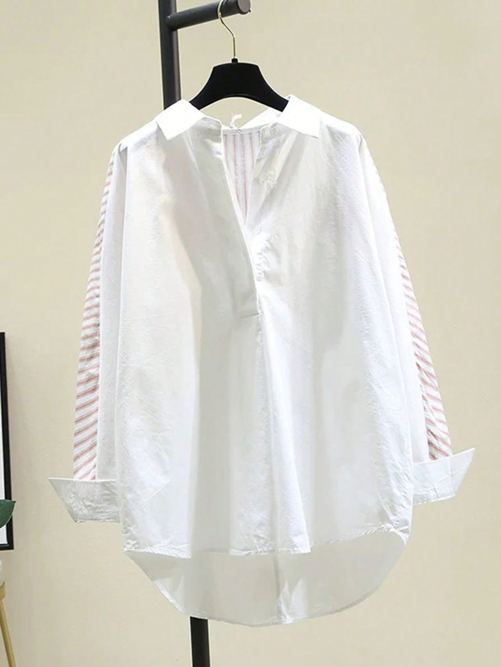 Women's Striped Patchwork Casual Button-Down Shirt