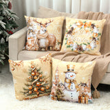 4pcs Merry Christmas Cushion Covers for Home Decoration