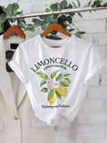 Lemon Print Short Sleeve T-Shirt for Women