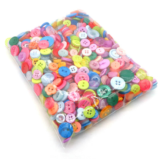100PCS Colorful Mixed Resin Buttons for DIY Crafts
