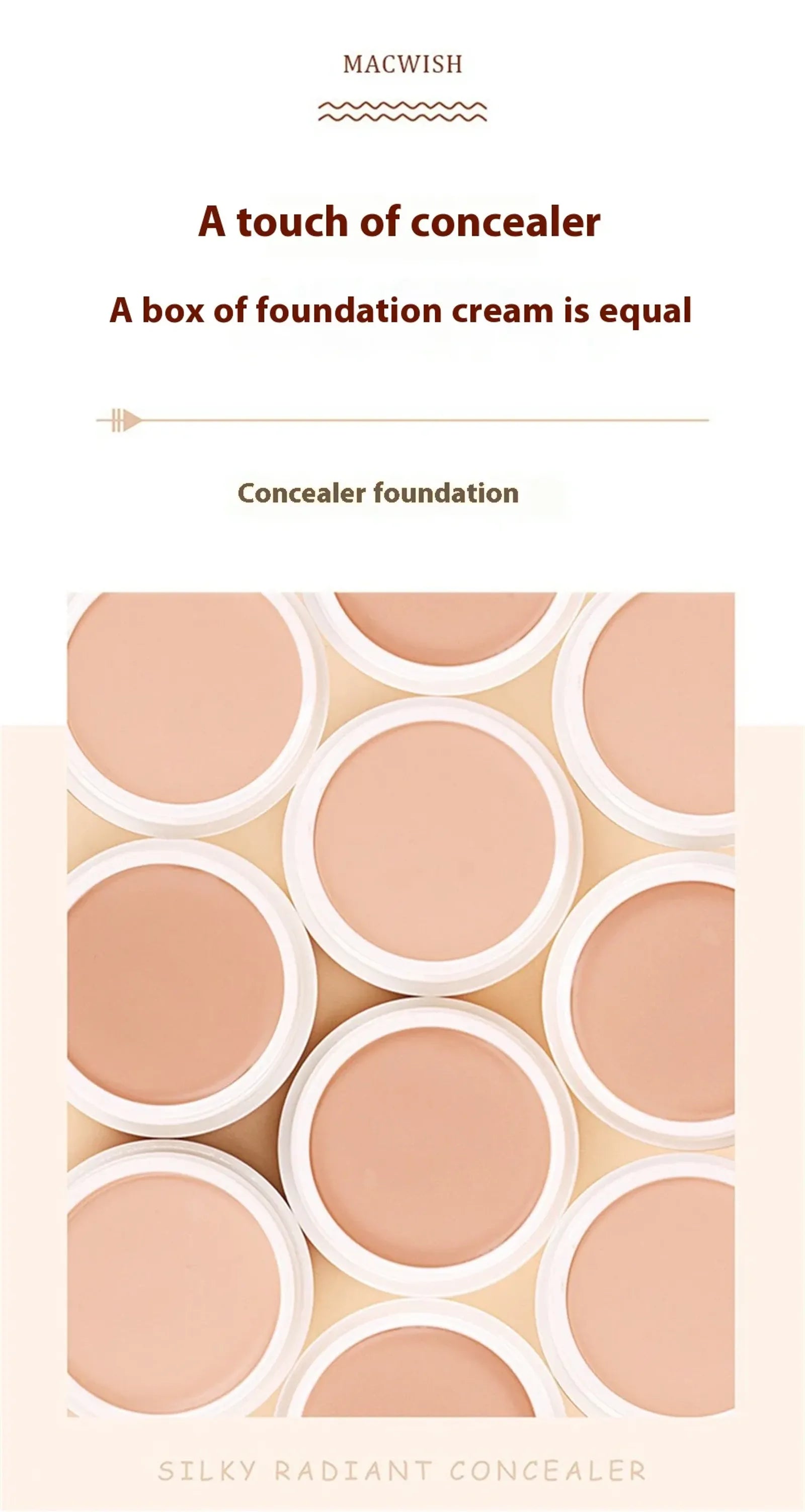 High Coverage Waterproof Concealer for Dark Circles