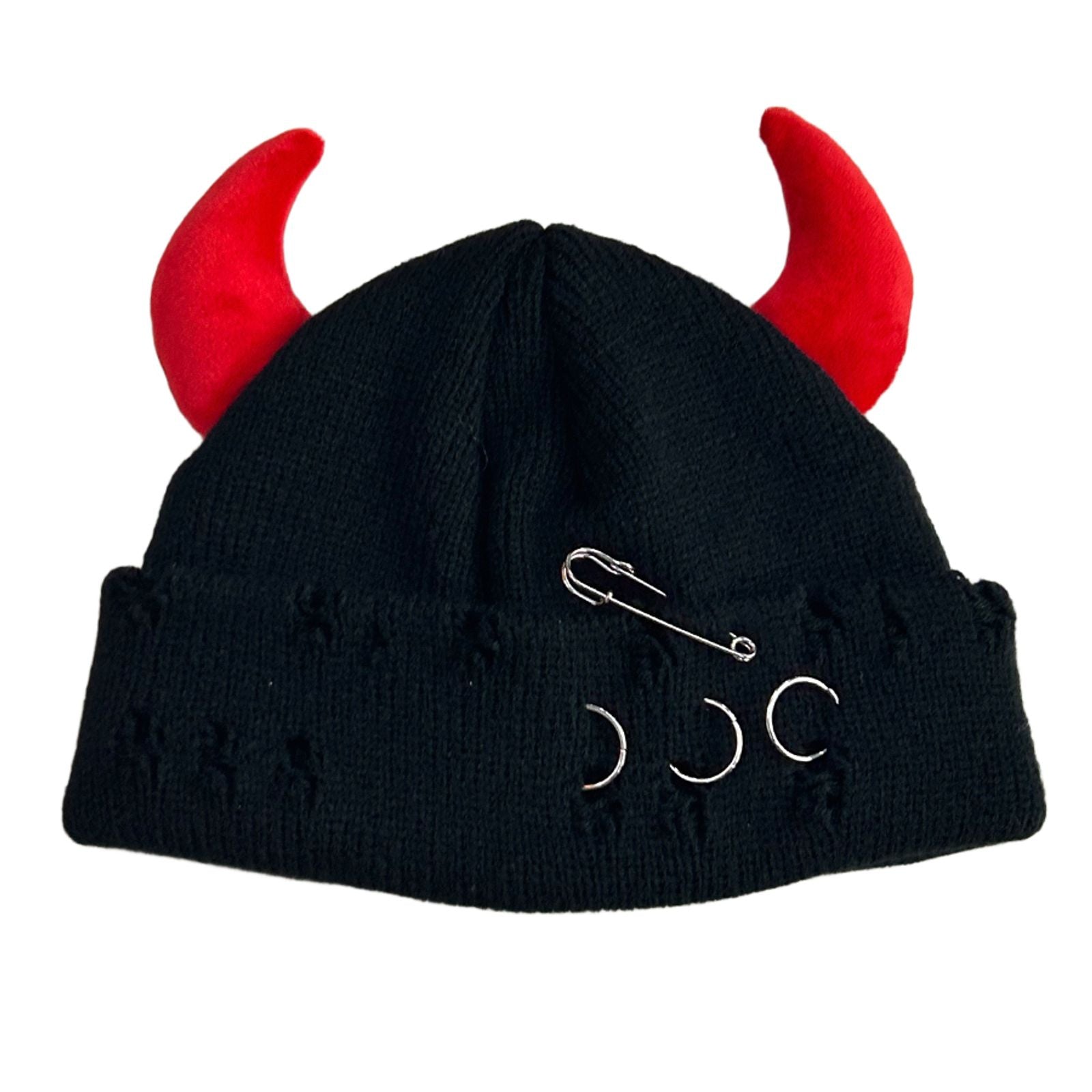 Warm Viking Hat with Metal Horns for Winter Events