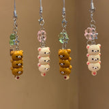 Kawaii Bear Phone Charm Keychain Pendant for Kids