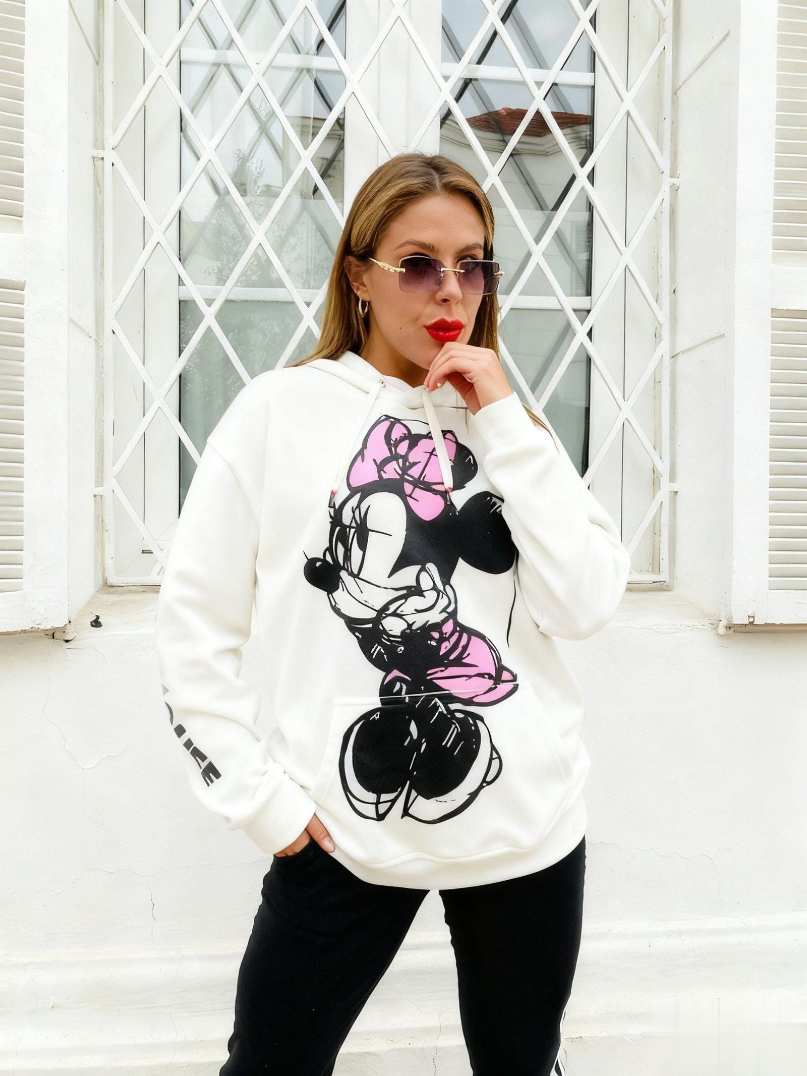 Disney Mickey Mouse & Minnie Graphic Hoodie