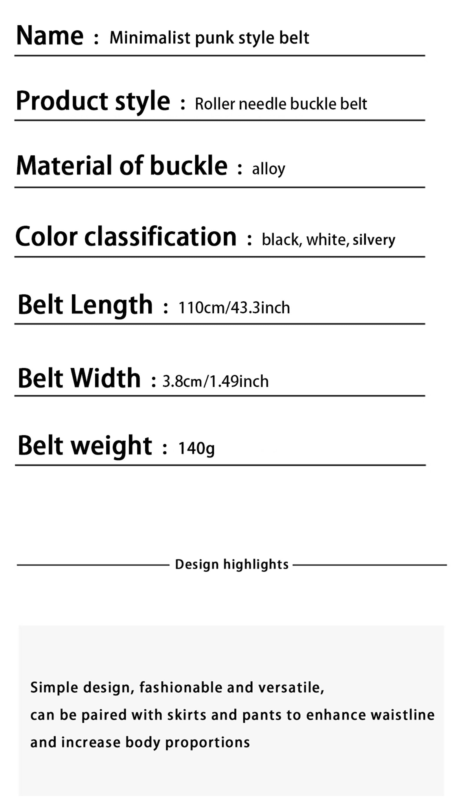 Women's Simple Double Hole Punk Belt for Men and Women