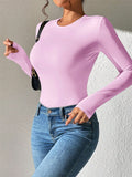 Women’s Long Sleeve Round Neck Blouse Bodysuit