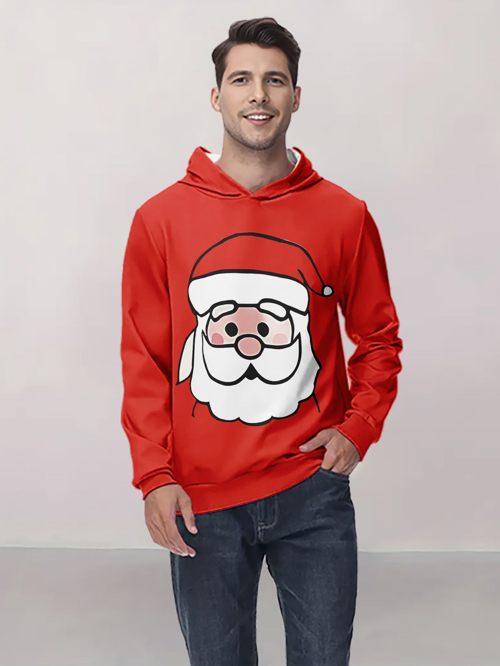Christmas Printed Oversized Hooded Sweatshirt for Men & Women