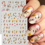 Cute Bee and Tulip Spring Nail Art Stickers - 1/2pcs