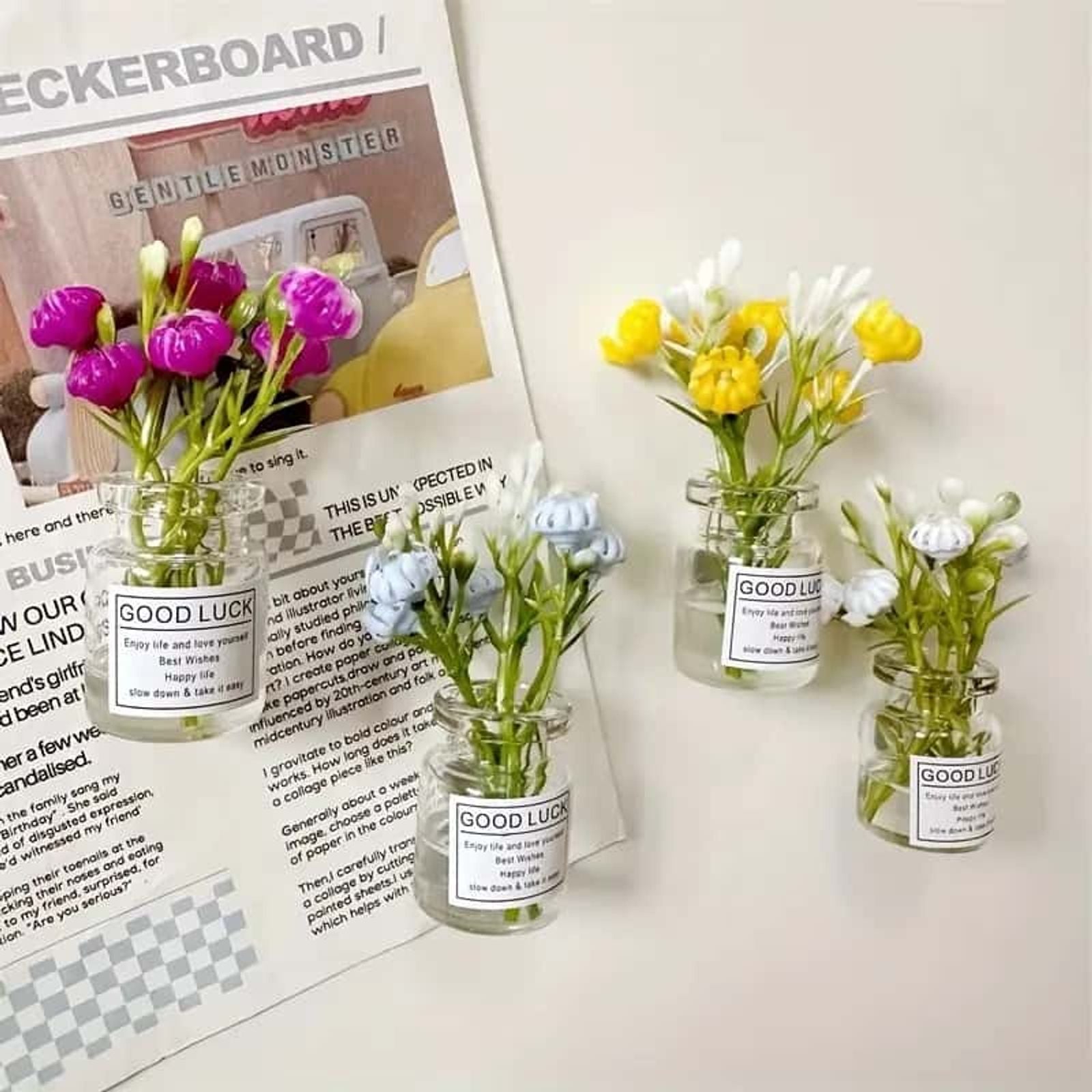 8pcs Mini Vase Magnets for Refrigerator Decor
