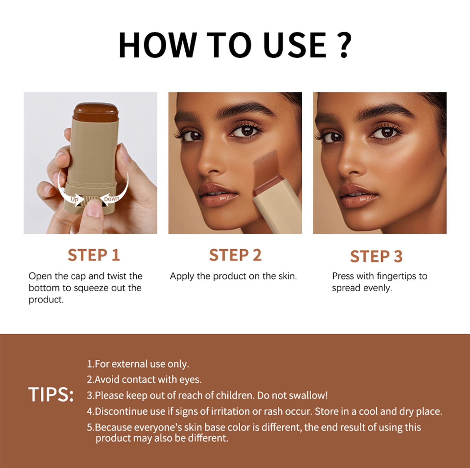 Skin Tint Foundation Stick - 6 Color Options