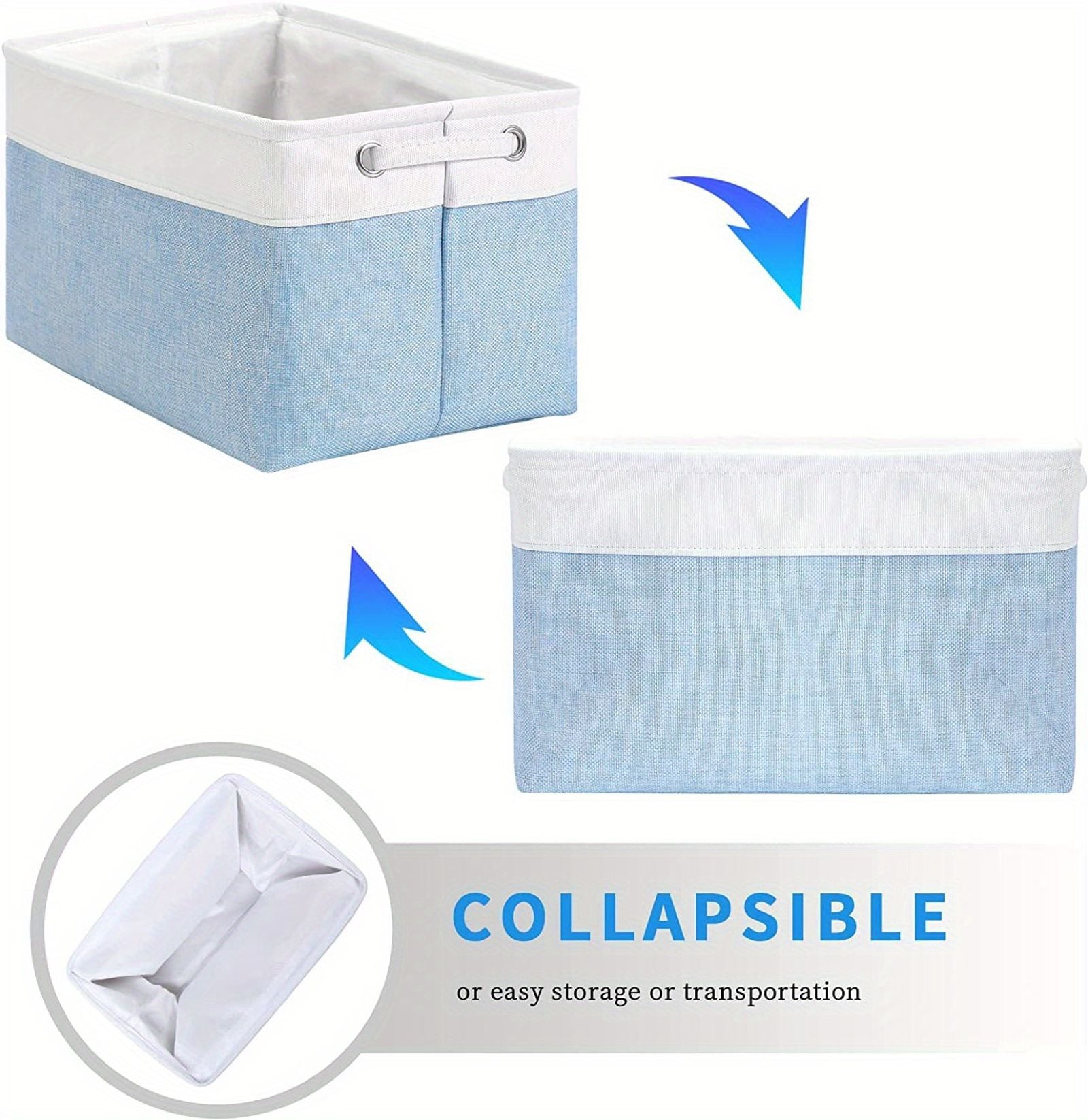 Foldable Linen Storage Bins with Handles for Organizing