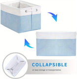 Foldable Linen Storage Bins with Handles for Organizing