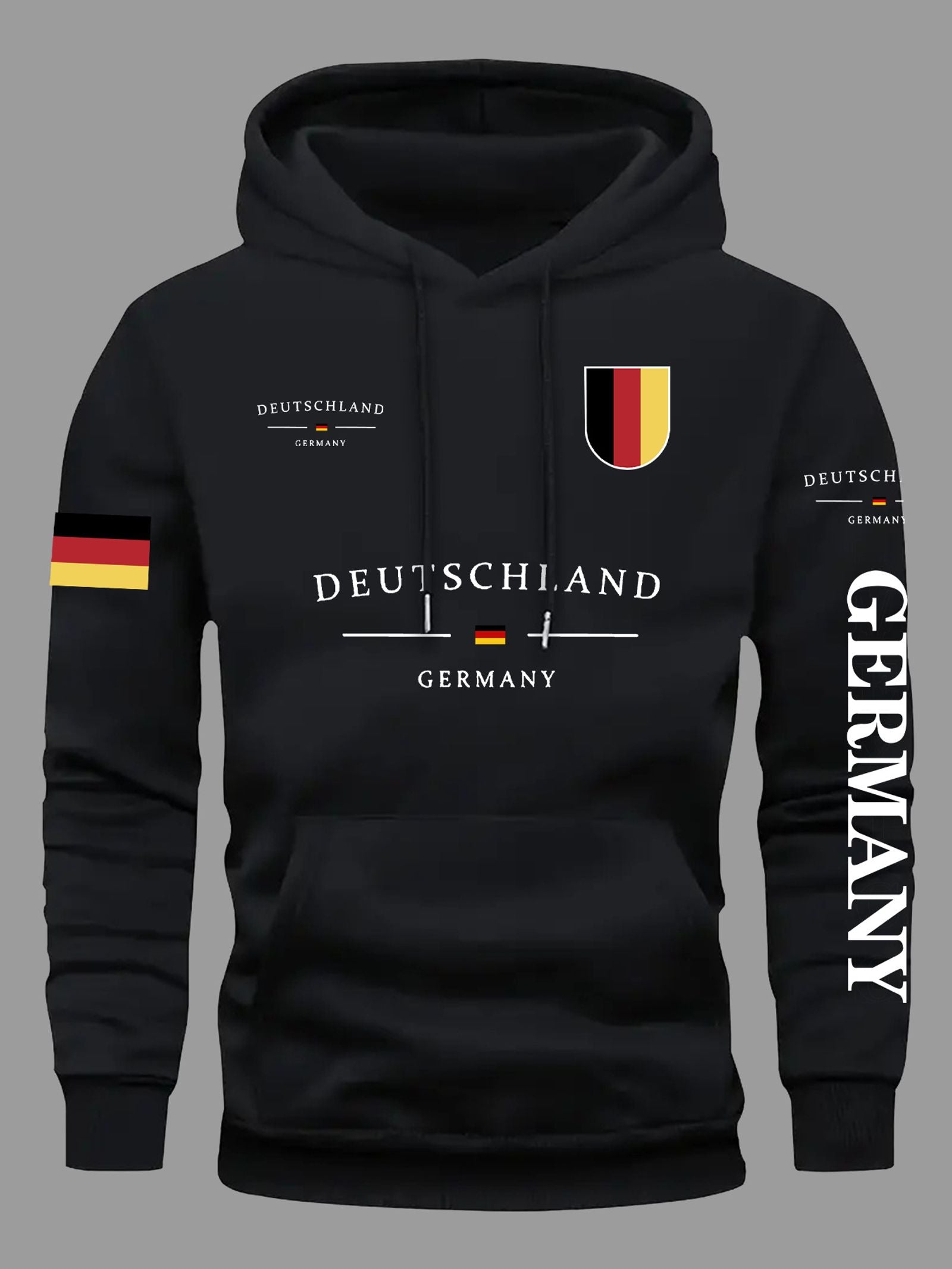 German Flag Print Hooded Sweatshirt for Men and Women