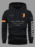 German Flag Print Hooded Sweatshirt for Men and Women