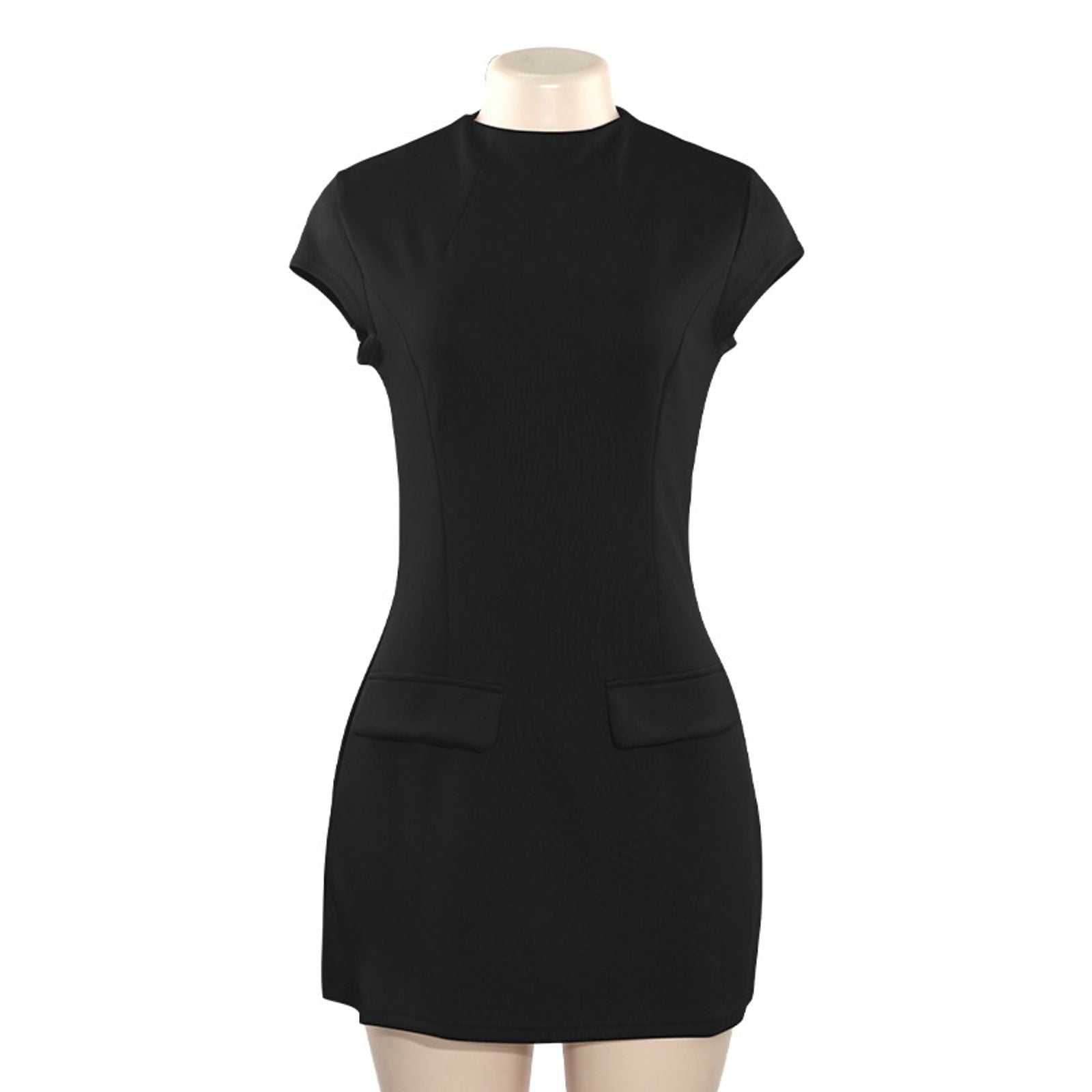 Womens Sexy Slim Fit Mini Dress - Black A-Line Spring Style