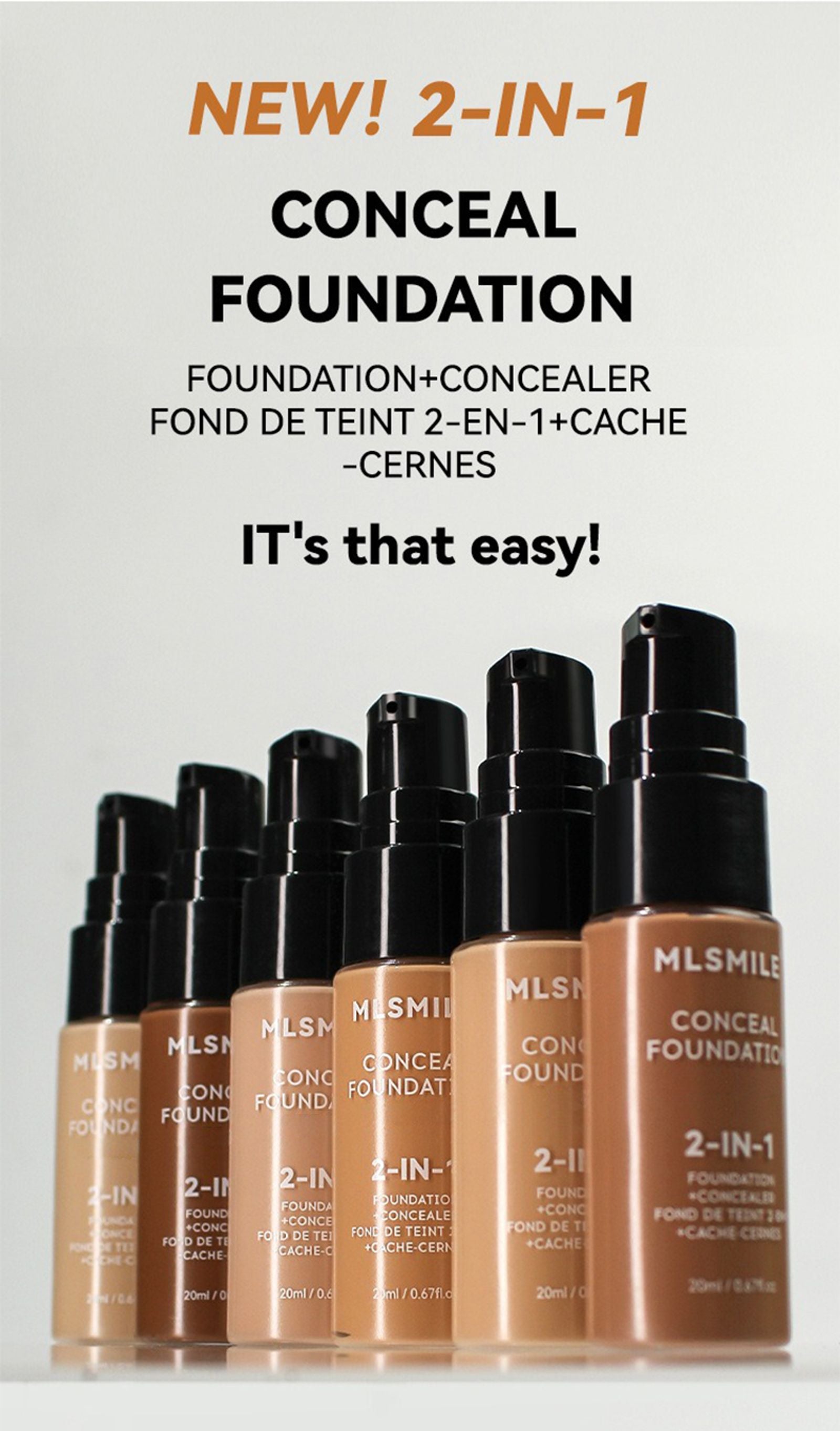 Oil-Control Matte Foundation Cream with Concealer