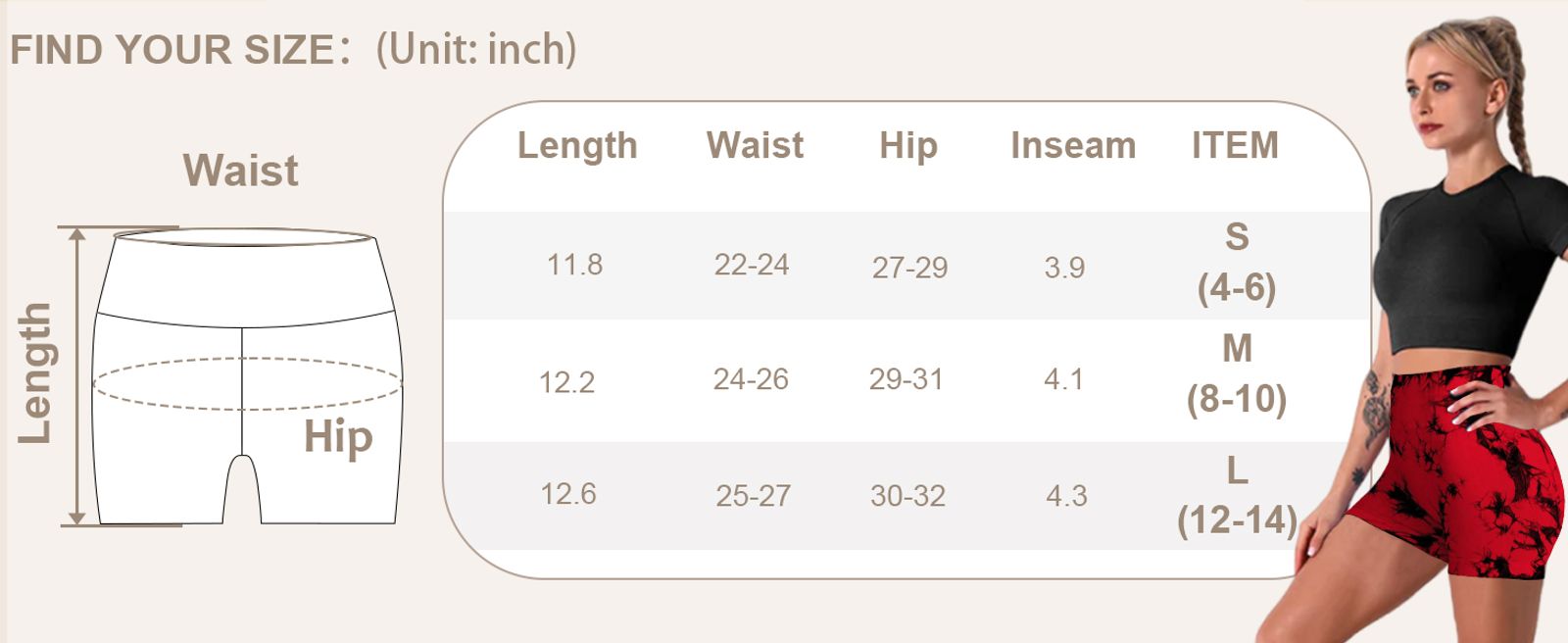 2pcs Women's High-Waist Tie-Dye Yoga Shorts