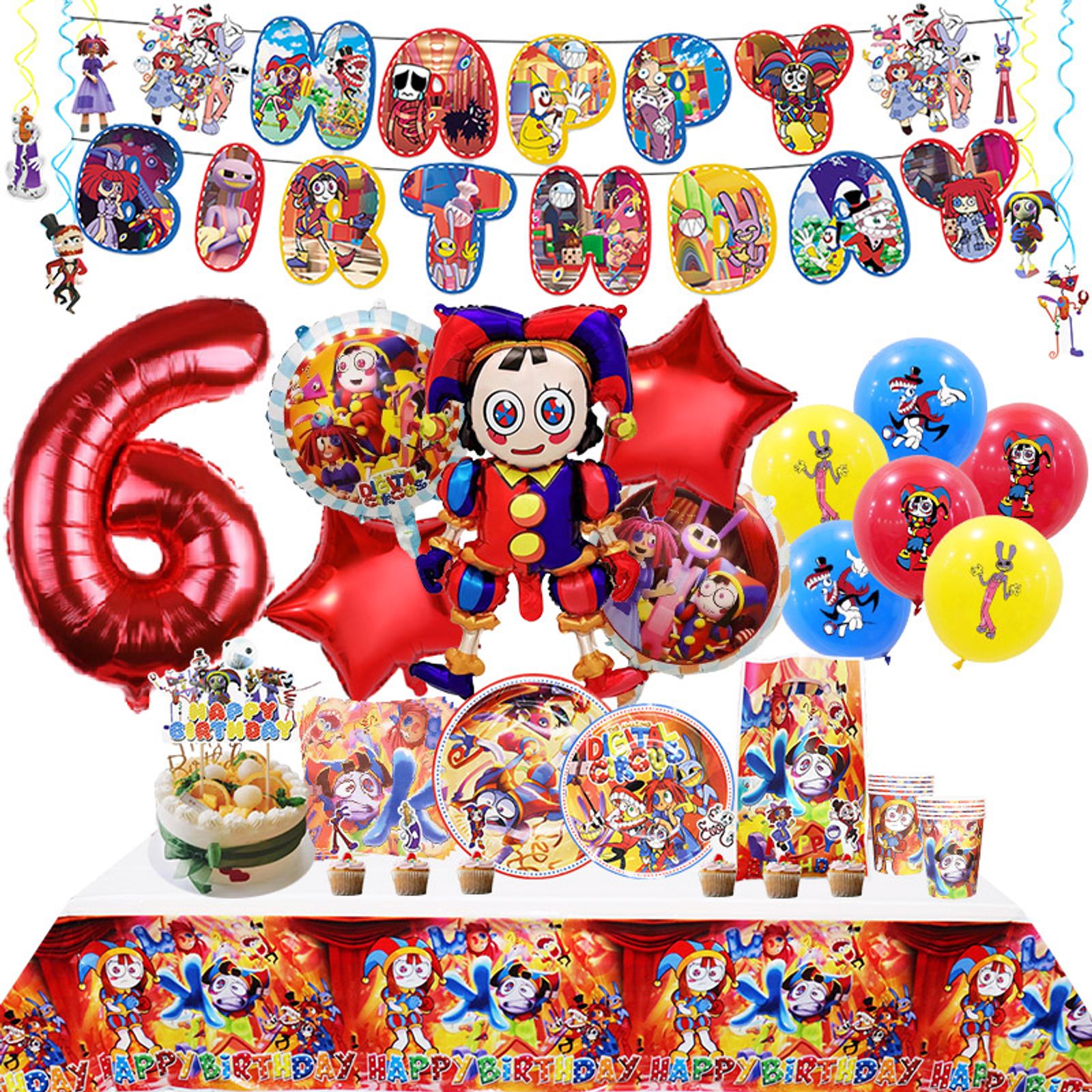 Amazing Digital Circus Birthday Party Balloon Decoration
