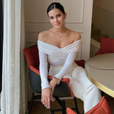 Women's Crossed Bodysuit with Long Sleeves