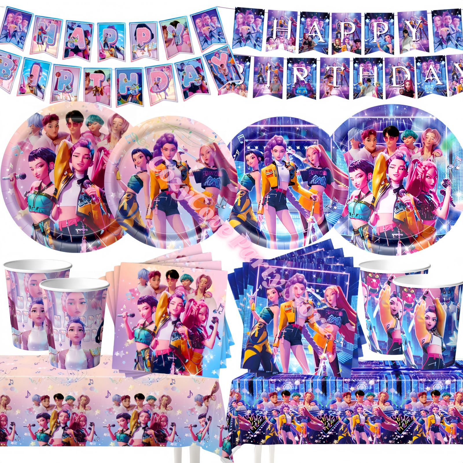 Demon Hunters Birthday Decoration Set for Girls