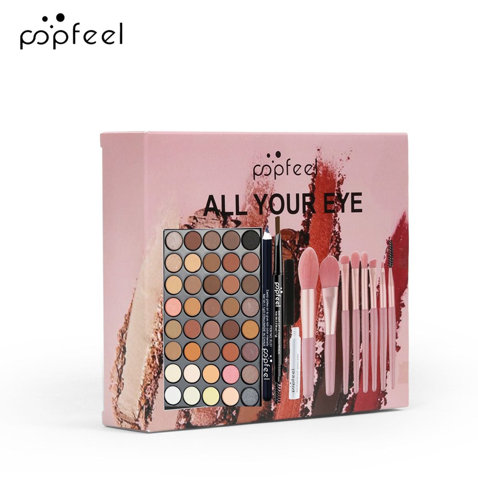 40 Color Eyeshadow Palette with Eyeliner, Mascara, and Brushes
