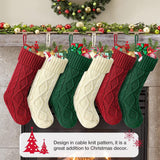 Large Cable Knit Christmas Stockings for Kids