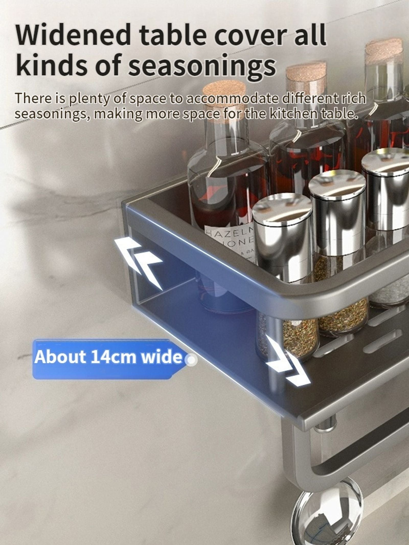 Multifunctional Wall Mounted Seasoning Storage Rack