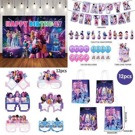 Kpop Demon Hunter Birthday Party Supplies