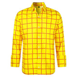 Men's Casual Long Sleeve Plaid Shirt - 3D Printed Unisex Top