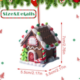 5-Piece Gingerbread House Christmas Ornament Set