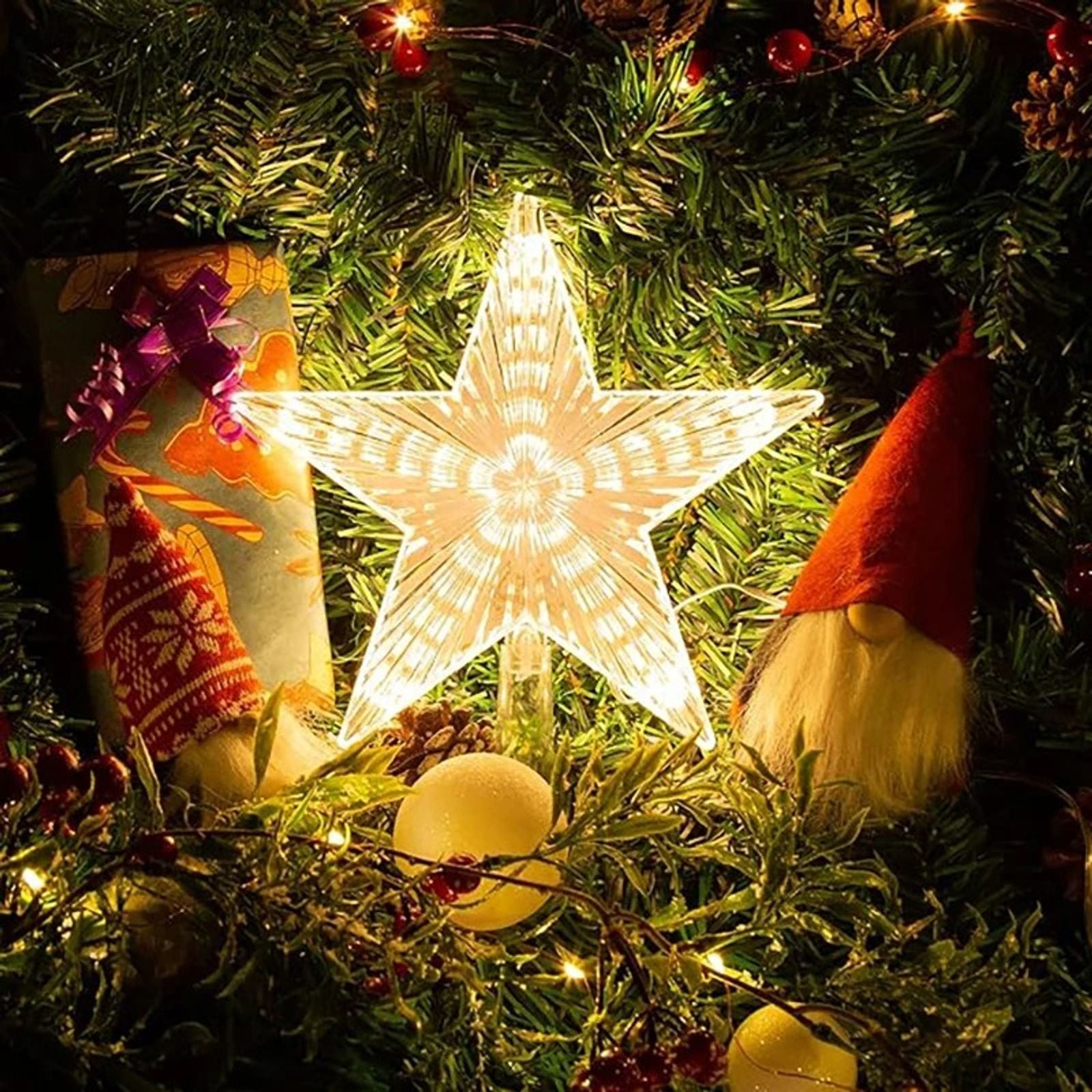 15cm Warm White LED Christmas Tree Star Decoration