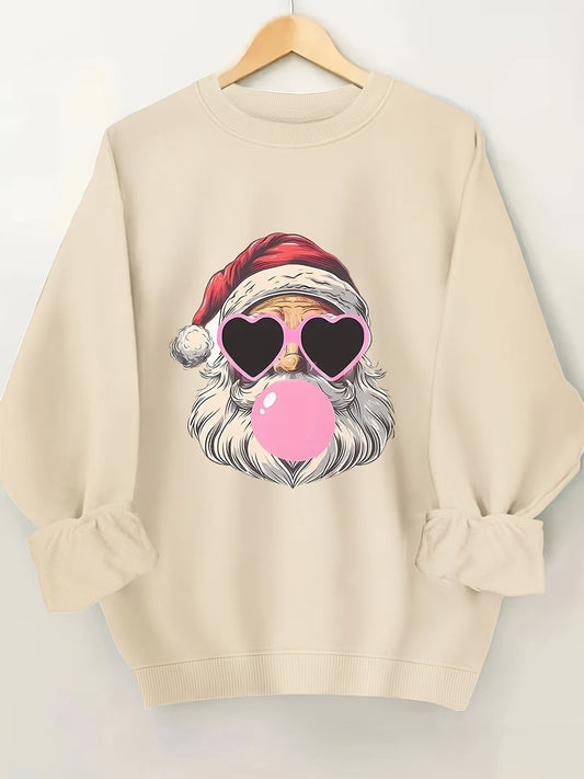 Fashionable Christmas Santa Claus Printed Hoodie