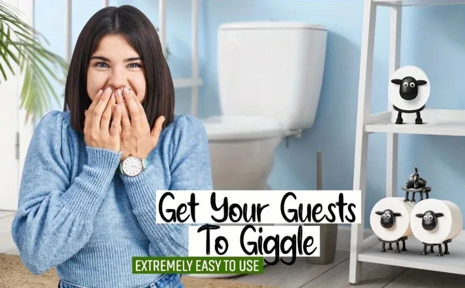 Cute Sheep Toilet Paper Holder with Non-Slip Base