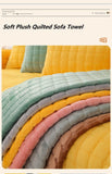 Solid Red Soft Flannel Quilted Sofa Towel Cover